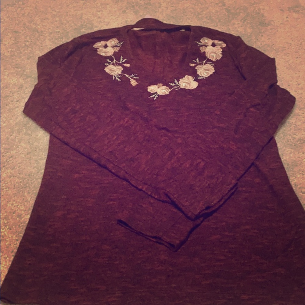 Long Sleeve Merlot colored Top